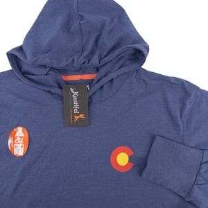 NWT Kastlfel Mens L Colorado Pikes Peak Recycledsoft Hooded Long‎ Sleeve T-Shirt